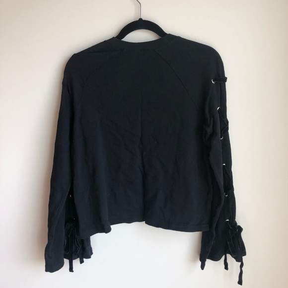 SALE NWT BP Bell Sleeve Crewneck Black Sweater - Picture 7 of 8